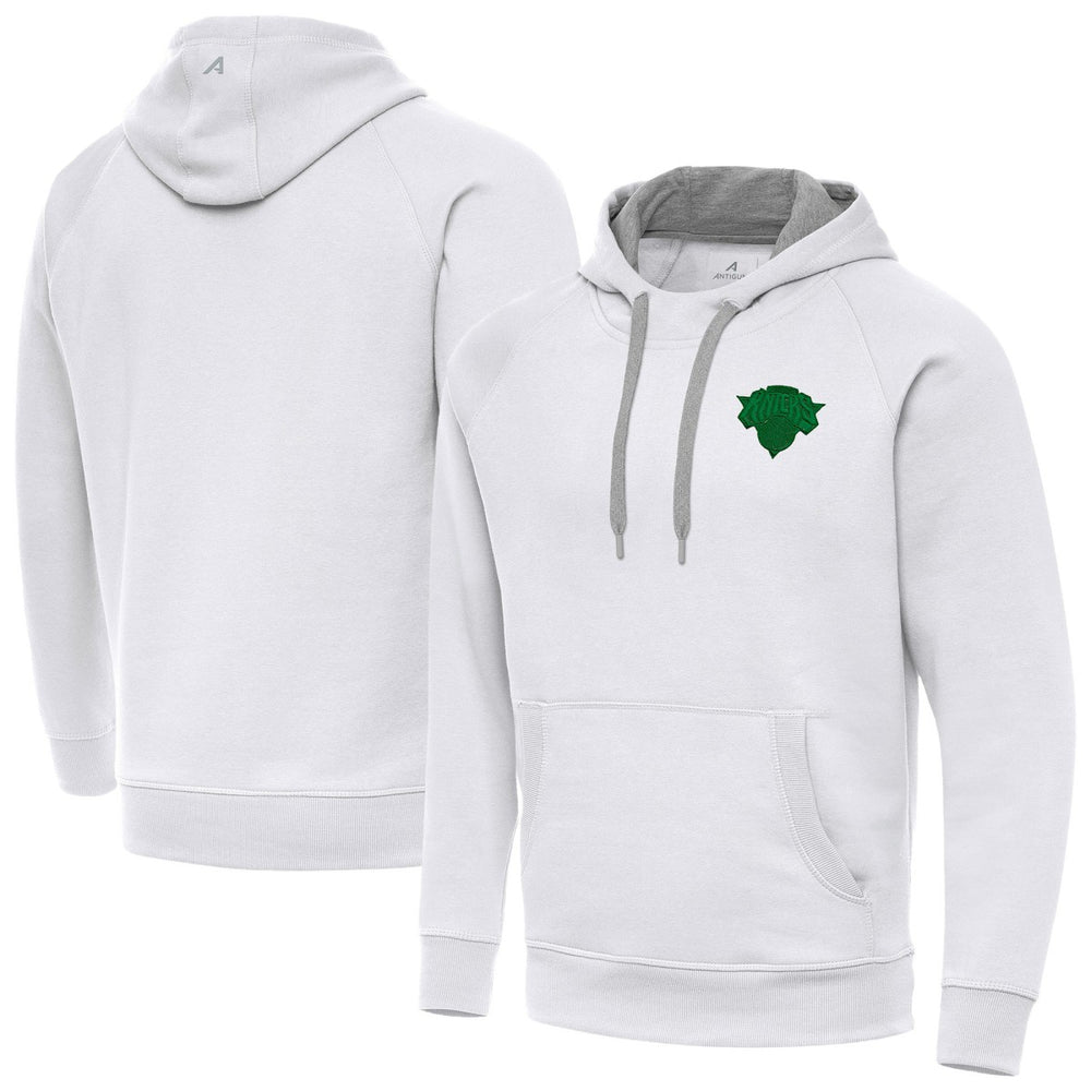New York Knicks Antigua St. Patrick's Day Victory Raglan Pullover Hoodie