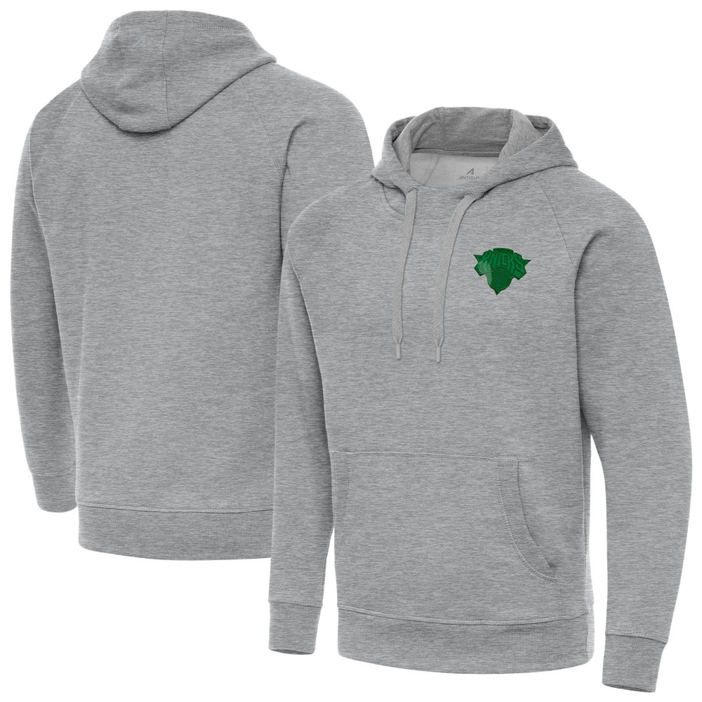 New York Knicks Antigua St. Patrick's Day Victory Raglan Pullover Hoodie