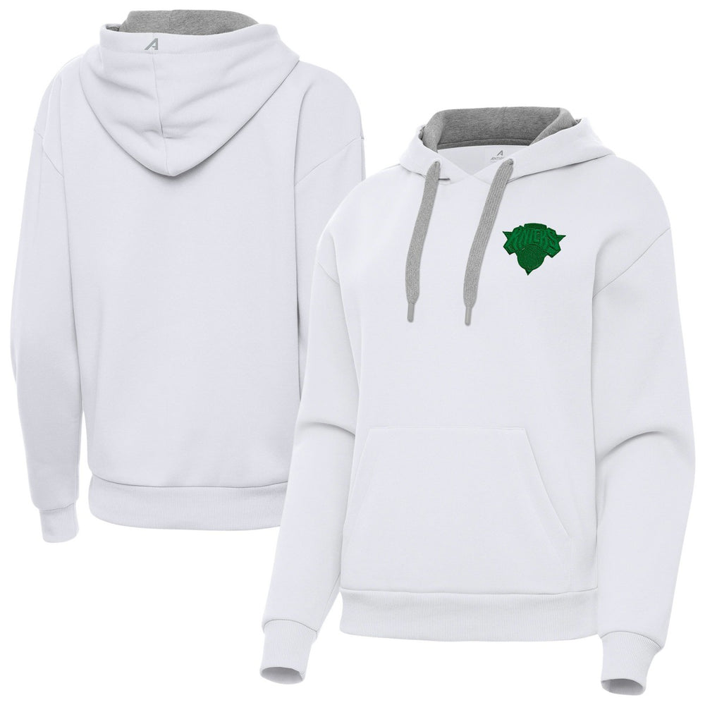 New York Knicks Antigua Women's St. Patrick's Day Victory Pullover Hoodie