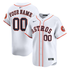 White Houston Astros Nike Home Limited Custom Jersey