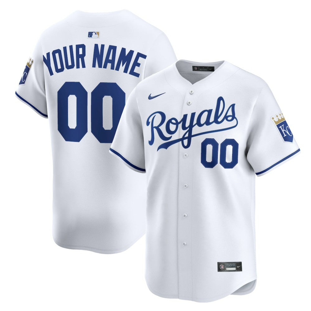 White Kansas City Royals Nike Home Limited Custom Jersey
