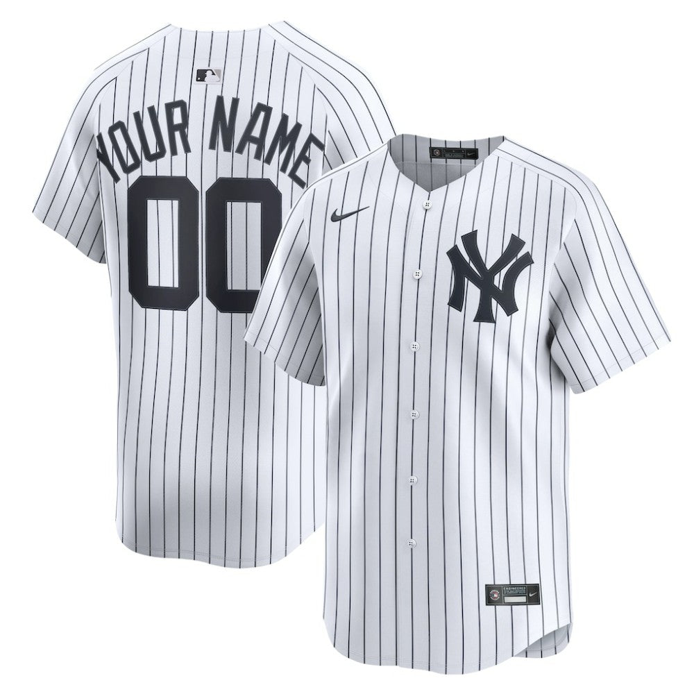 White New York Yankees Nike Home Limited Custom Jersey