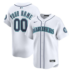 White Seattle Mariners Nike Home Limited Custom Jersey