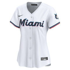 White Miami Marlins Nike Women's Home Limited Custom Jersey