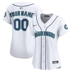 White Seattle Mariners Nike Women's Home Limited Custom Jersey