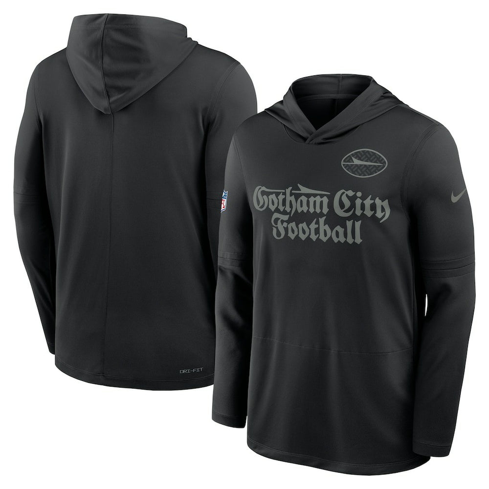 2025 Rivalries Collection Sideline Dri-FIT Long Sleeve Hoodie T-Shirt - New York Jets Hoodies