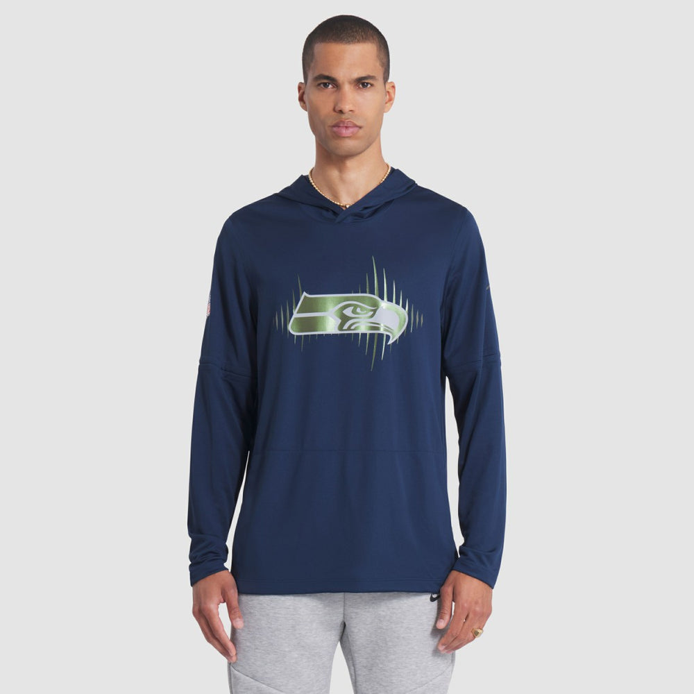 2025 Rivalries Collection Sideline Dri-FIT Long Sleeve Hoodie T-Shirt - Seattle Seahawks Hoodies