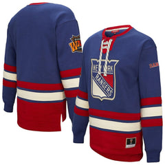 NHL New York Rangers Mitchell & Ness Women's Heritage Lace-Up Pullover Sweatshirt