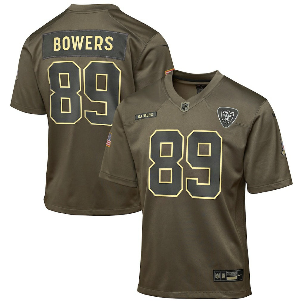 Brock Bowers Youth 2025 Salute to Service Game Jersey - Las Vegas Raiders Jerseys