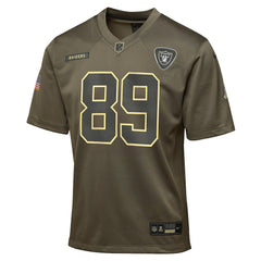 Brock Bowers Youth 2025 Salute to Service Game Jersey - Las Vegas Raiders Jerseys
