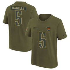 Jayden Daniels Youth 2025 Salute to Service Name & Number T-Shirt - Washington Commanders T-shirts