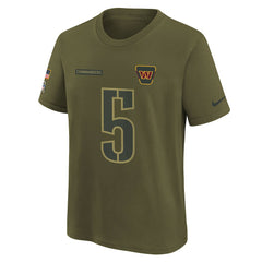 Jayden Daniels Youth 2025 Salute to Service Name & Number T-Shirt - Washington Commanders T-shirts