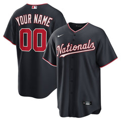 Navy Washington Nationals Nike Alternate Custom Replica Jersey