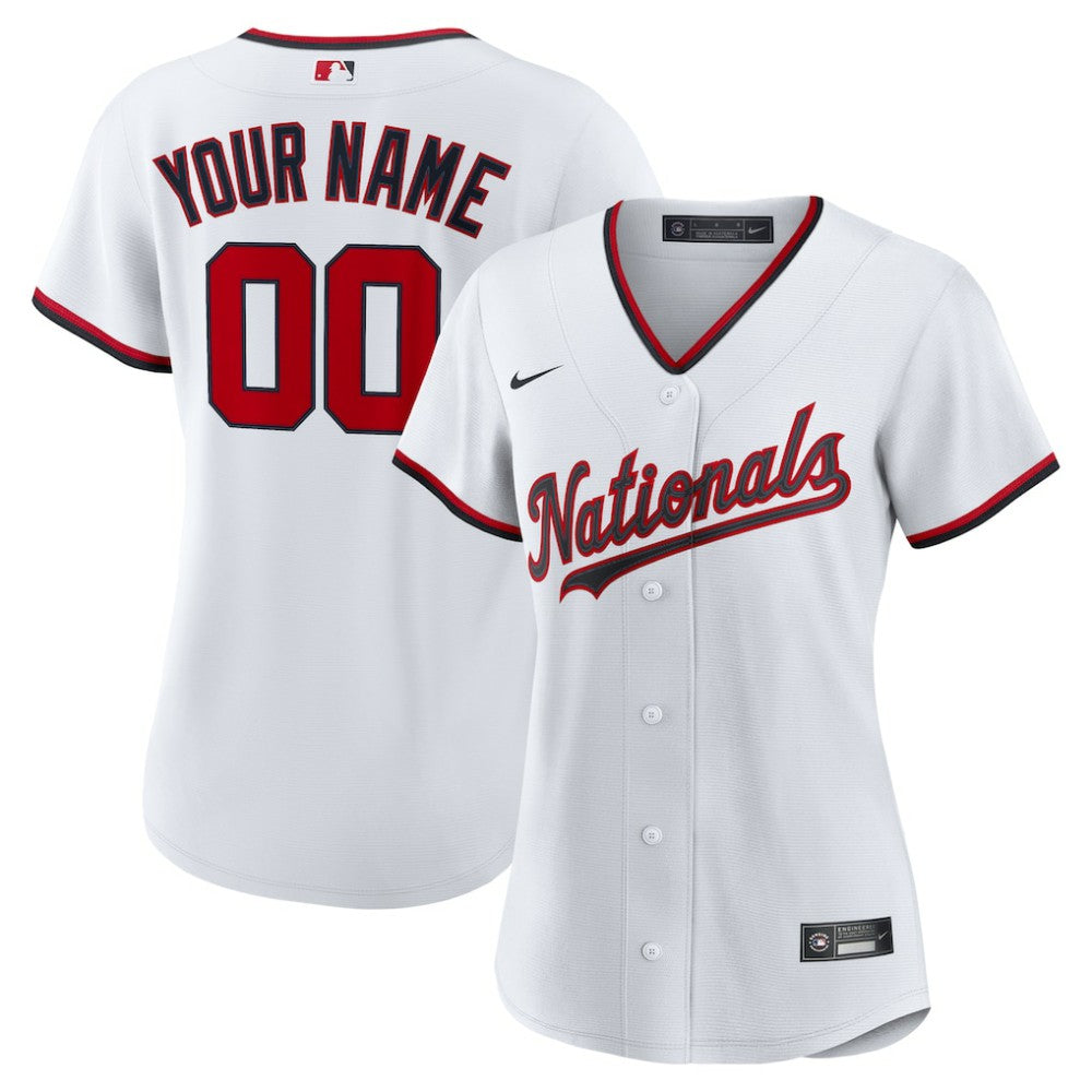 White Washington Nationals Nike Women's Home Custom Replica 2.0 Jersey