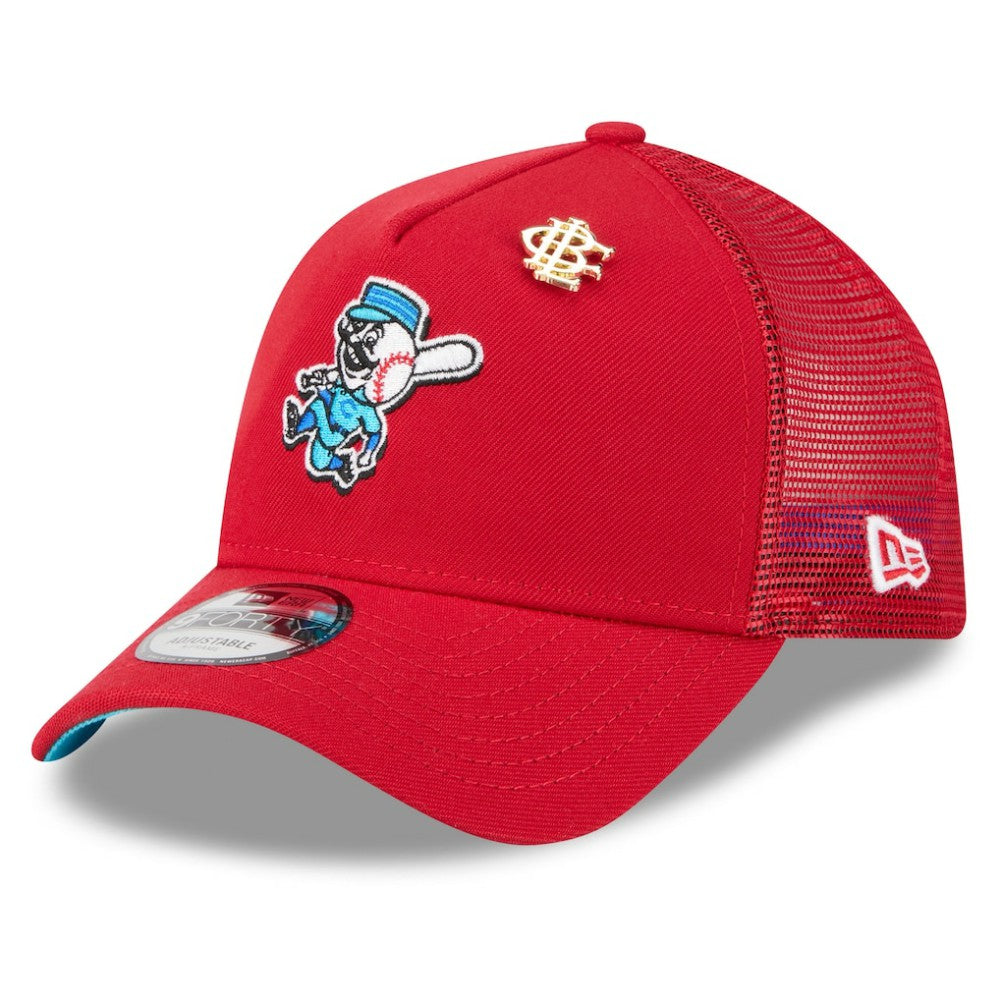 Red Cincinnati Reds New Era 2025 Big League Chew A-Frame 9FORTY Adjustable Trucker Hat