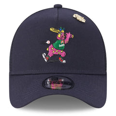 Navy Cleveland Guardians New Era 2025 Big League Chew A-Frame 9FORTY Adjustable Trucker Hat