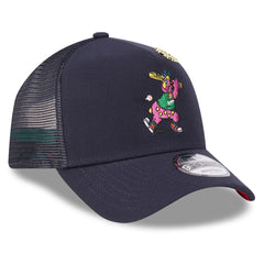 Navy Cleveland Guardians New Era 2025 Big League Chew A-Frame 9FORTY Adjustable Trucker Hat
