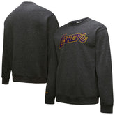 Mitchell & Ness Los Angeles Lakers Black Out Collection Snow Washed Vintage Logo Pullover Sweatshirt
