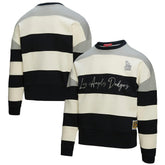 Gray/Black Los Angeles Dodgers Mitchell & Ness Women's Cooperstown Collection Blocked Fleece Pullover Sweatshirt- Gray/Black