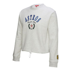 Heather Gray Houston Astros Mitchell & Ness Women's Cropped Toggle Pullover Sweatshirt