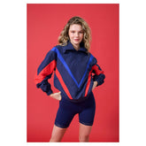Navy Philadelphia Phillies Terez Women's Ripstop Chevron Quarter-Zip Pullover
