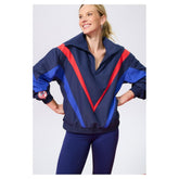Navy New York Yankees Terez Women's Ripstop Chevron Quarter-Zip Pullover