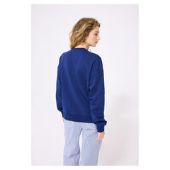 Navy Houston Astros Terez Women's Oversized Gemstone Logo Sweatshirt