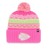 '47 Girls Youth Polar Vortex Cuffed Knit Hat with Pom - Kansas City Chiefs Hats
