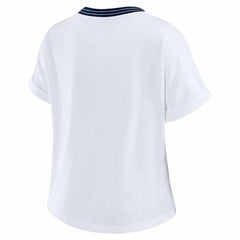 WEAR by Erin Andrews Women's Cropped Center Stripe Dolman T-Shirt - Dallas Cowboys T-shirts
