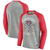 Heather Gray Washington Nationals Darius Rucker Collection by Fanatics Raw Edge Raglan Long Sleeve Baseball T-Shirt