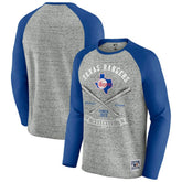 Heather Gray Texas Rangers Darius Rucker Collection by Fanatics Raw Edge Raglan Long Sleeve Baseball T-Shirt