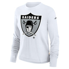 Women's Large Logo Cropped Long Sleeve Fashion T-Shirt - Las Vegas Raiders T-shirts