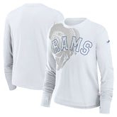 Women's Layered Logo Cropped Long Sleeve Fashion T-Shirt - Los Angeles Rams T-shirts