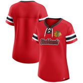 NHL Chicago Blackhawks Fanatics Women's Iconic Athena Lace-Up T-Shirt