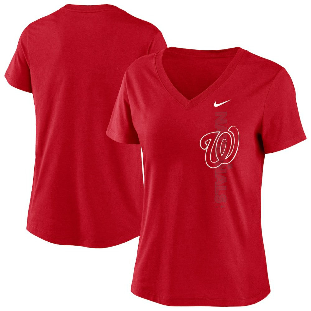 Red Washington Nationals Nike Women's Local Team Tri-Blend V-Neck T-Shirt