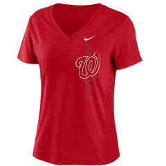 Red Washington Nationals Nike Women's Local Team Tri-Blend V-Neck T-Shirt