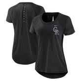 Heather Black Colorado Rockies Nike Women's Summer Breeze Raglan Fashion T-Shirt