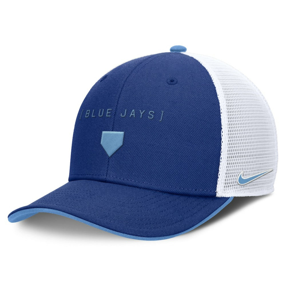 Royal Toronto Blue Jays Nike Rise Diamond Plate Performance Trucker Flex Hat