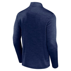 Heather Navy New York Yankees Fanatics Fundamentals Quarter-Zip Pullover
