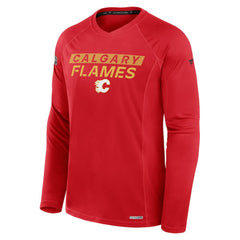 NHL Calgary Flames Fanatics Authentic Pro Rink Tech Raglan Long Sleeve T-Shirt