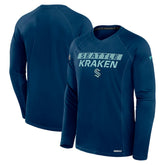 NHL Seattle Kraken Fanatics Authentic Pro Rink Tech Raglan Long Sleeve T-Shirt