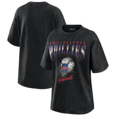 Charcoal Philadelphia Phillies WEAR by Erin Andrews Women's Oversized Boyfriend T-Shirt
