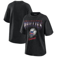 Charcoal Philadelphia Phillies WEAR by Erin Andrews Women's Oversized Boyfriend T-Shirt