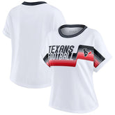 WEAR by Erin Andrews Women's Cropped Center Stripe Dolman T-Shirt - Houston Texans T-shirts