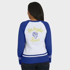 WEAR by Erin Andrews Women's Colorblock Raglan Sweater - Los Angeles Rams
