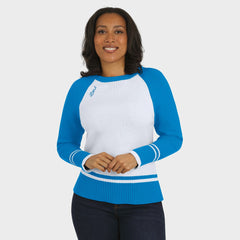 WEAR by Erin Andrews Women's Colorblock Raglan Sweater - Detroit Lions