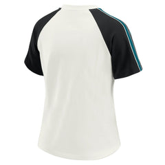 WEAR by Erin Andrews Women's Sleeve Stripe Distressed Raglan T-Shirt - Jacksonville Jaguars T-shirts