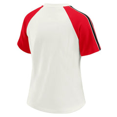 WEAR by Erin Andrews Women's Sleeve Stripe Distressed Raglan T-Shirt - Kansas City Chiefs T-shirts
