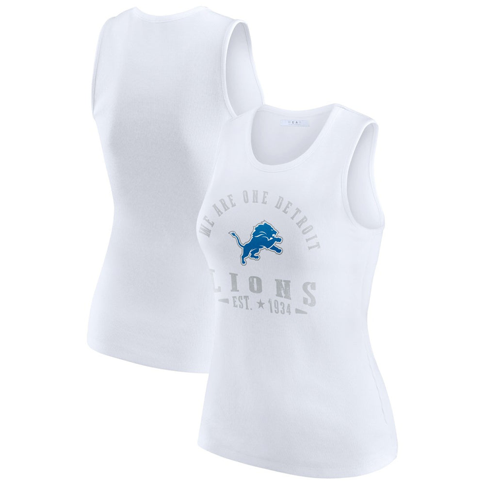WEAR by Erin Andrews Women's Ribbed Graphic Tank Top - Detroit Lions Tops