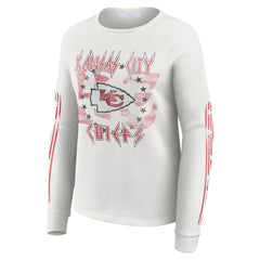 WEAR by Erin Andrews Women's Graphic Waffle Long-Sleeve T-Shirt - Kansas City Chiefs T-shirts